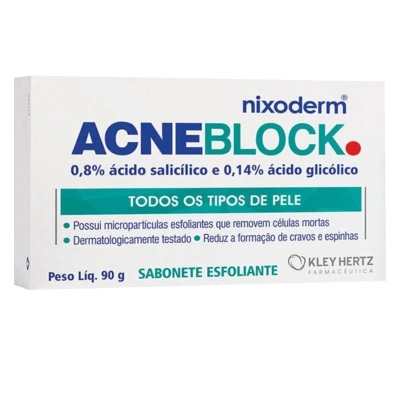 Acneblock Sabonete 90g Esfoliante - Todos Os Tipos De Pele