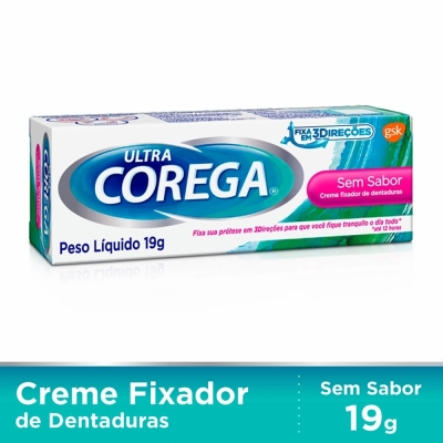 Corega ultra s/sabor 19g, ultra creme 19g