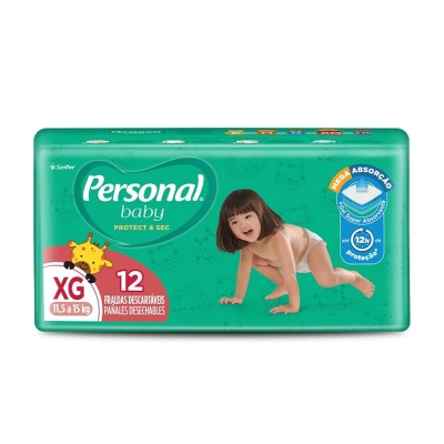 Fralda descartavel personal jumbinho xg c/12, baby