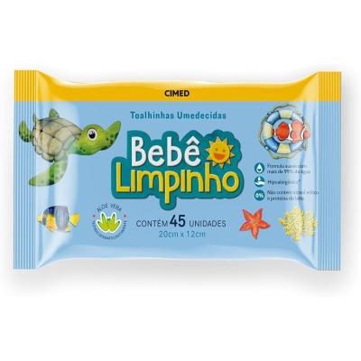Toalha umedecida bebe limpinho c/45
