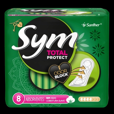 Absorvente sym c/8 verde, suave s/abas