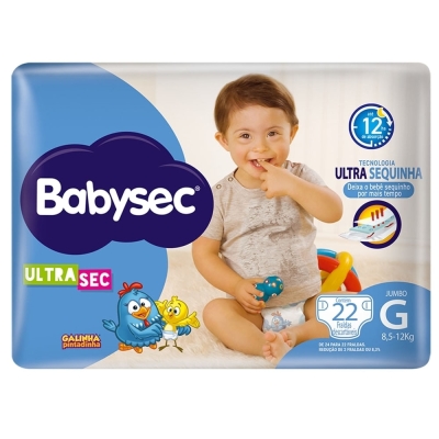 Fralda Descartável Babysec Galinha Pintadinha Jumbo G C/22