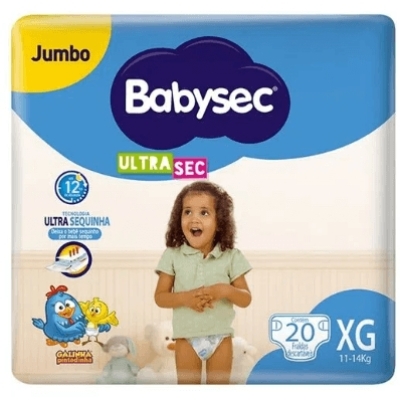 Fralda Descartável Babysec Galinha Pintadinha Jumbo XG C/20