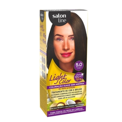 Tintura salon line light color 5.0 castanho claro, efeito gloss