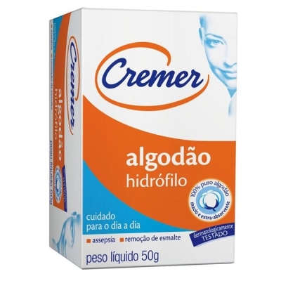 Algodao cremer 50g hidrofilo, hidrofilo