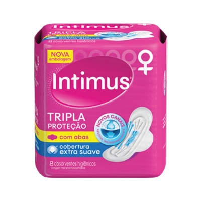 Absorvente intimus gel c/8 suave c/ abas