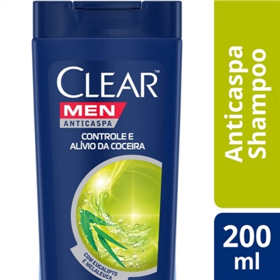 Shampoo clear 200ml controle da coceira men, men controle e alivio da coceira