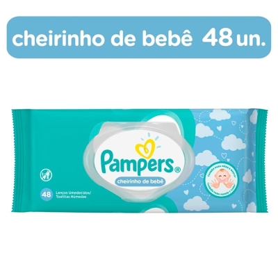 Lenco umedecido pampers c/48un fresh clean toalhinhas