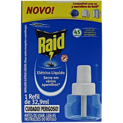 Refil raid protector 45 noites, eletrico liquido