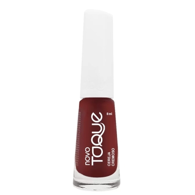 Esmalte novo toque 8ml cremoso cereja, novo toque cereja cremoso