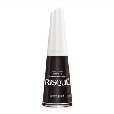 Esmalte risque 8ml preto sepia, risque preto sepia