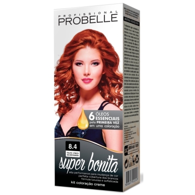 Kit coloracao super bonita 8.4 louro claro acobreado