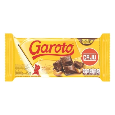 Chocolate garoto barra 100g caju, caju