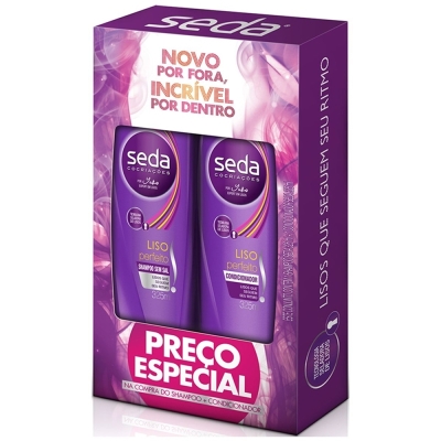 Kit seda liso perfeito, shampoo+condicionador