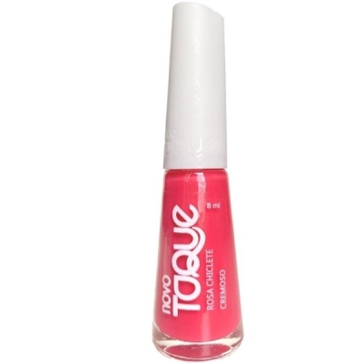 Esmalte novo toque 8ml cremoso rosa chiclete , novo toque rosa chiclete cremoso