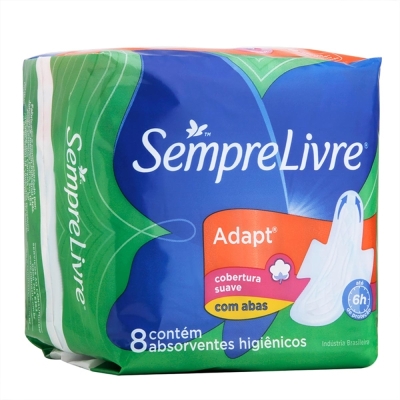 Absorvente sempre livre especial c/8, adapt suave c/ abas